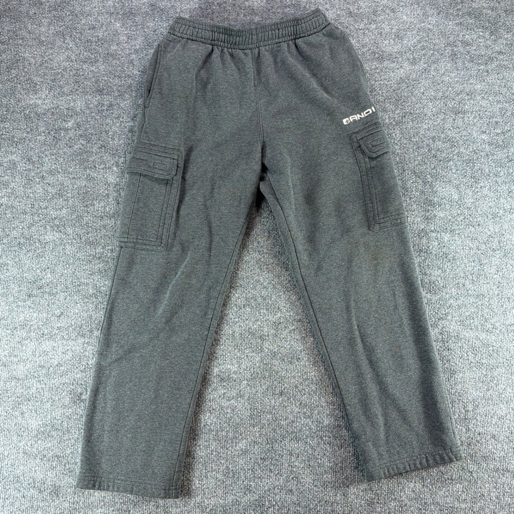 VTG AND1 Mens Cargo Sweatpants Charcoal Gray Fleece Joggers Size Small Y2K